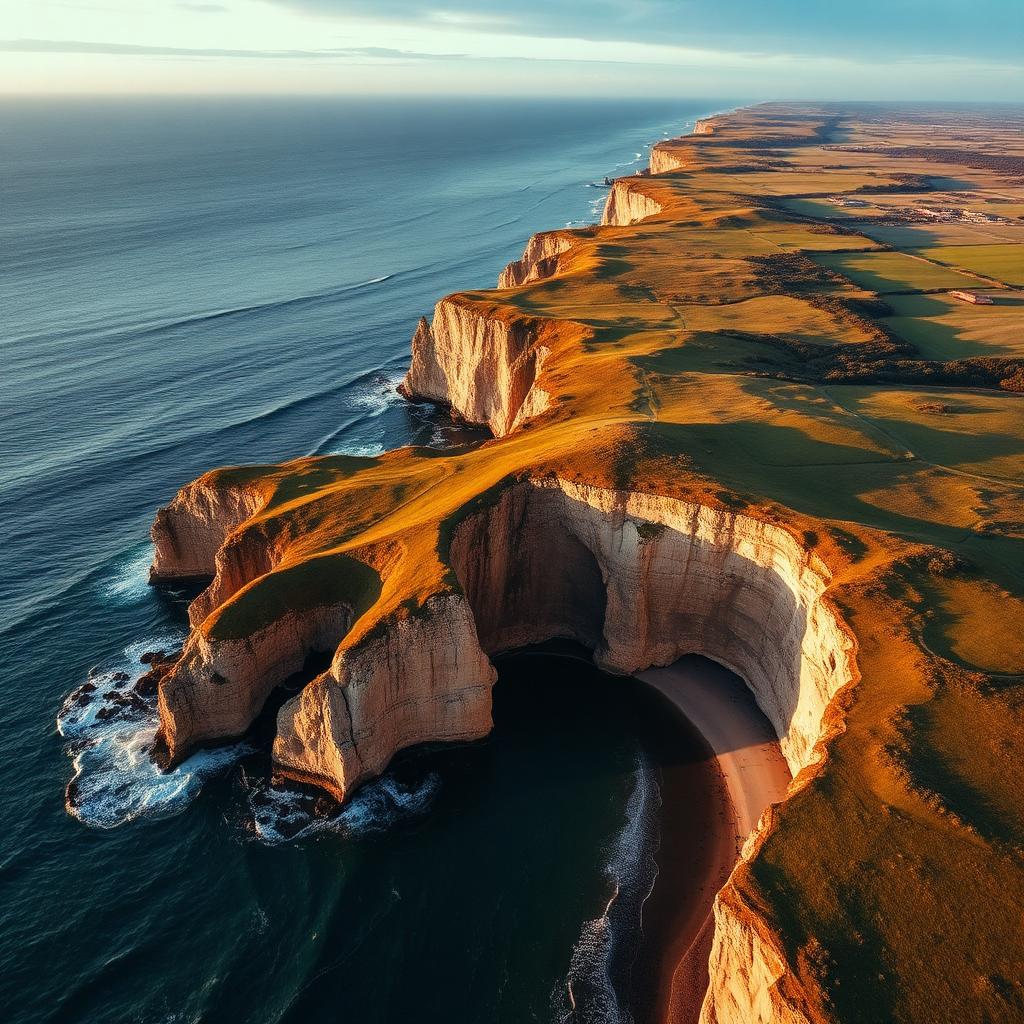 Aerial view of the Warrnambool coastline, Victoria